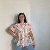 Elegante Damenbluse mit Blättermuster Damenmode Goldbuegel