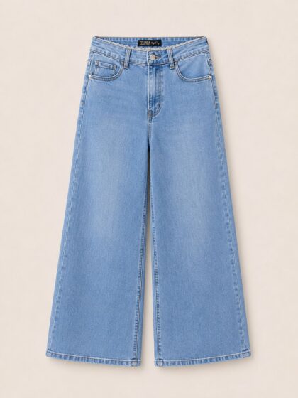 Moderne Wide-Leg Jeans mit hoher Taille Damenmode Goldbuegel